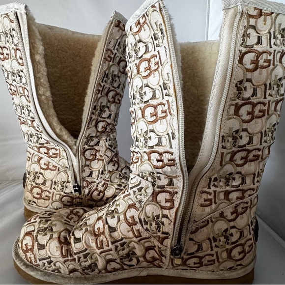 UGG Women’s Vintage Cozy Winter Boots Embroidered Logo Size US 10 / EU 41 - Picture 6 of 9